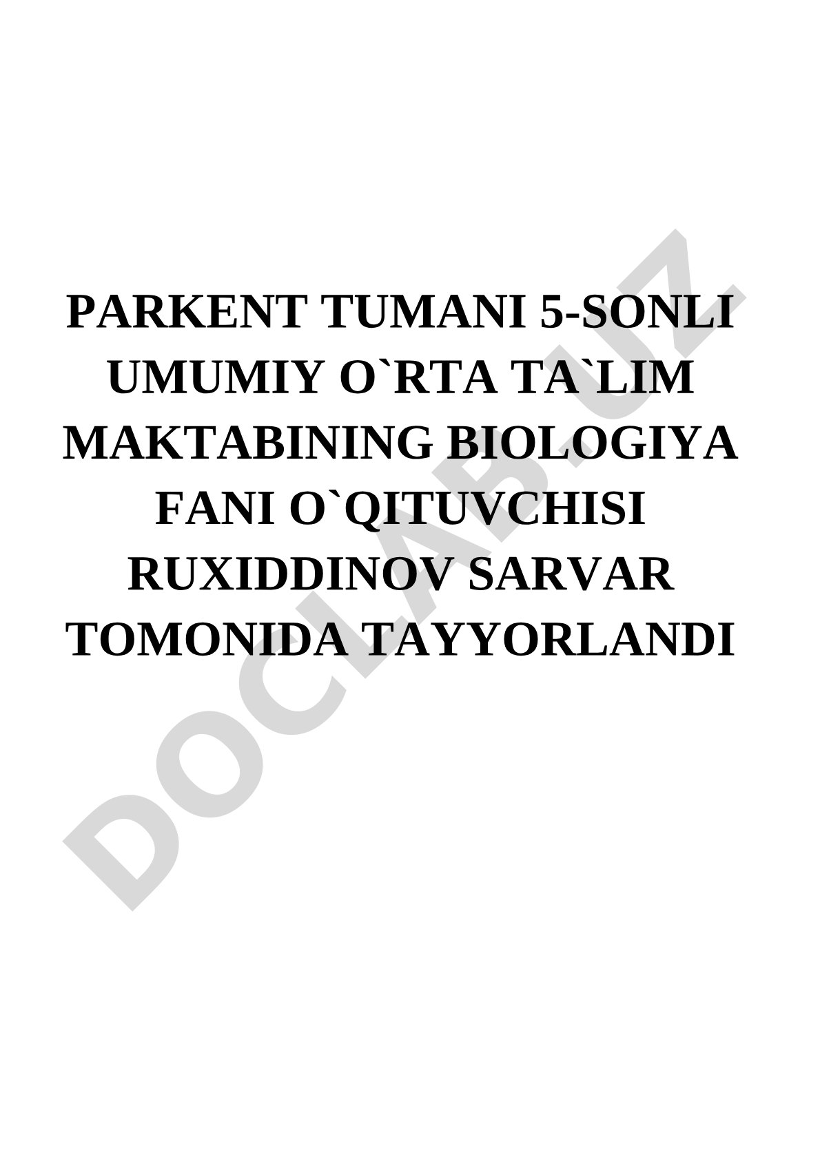 Biologiya fanidan test savollari