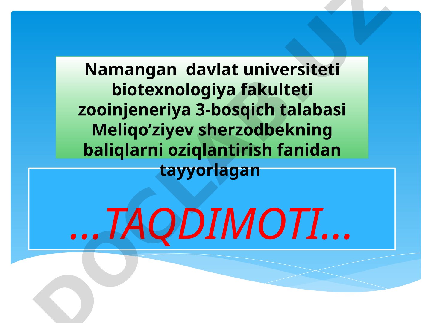 Hovuz va tabiiy suv havzalarida baliqlarni oziqlantirish