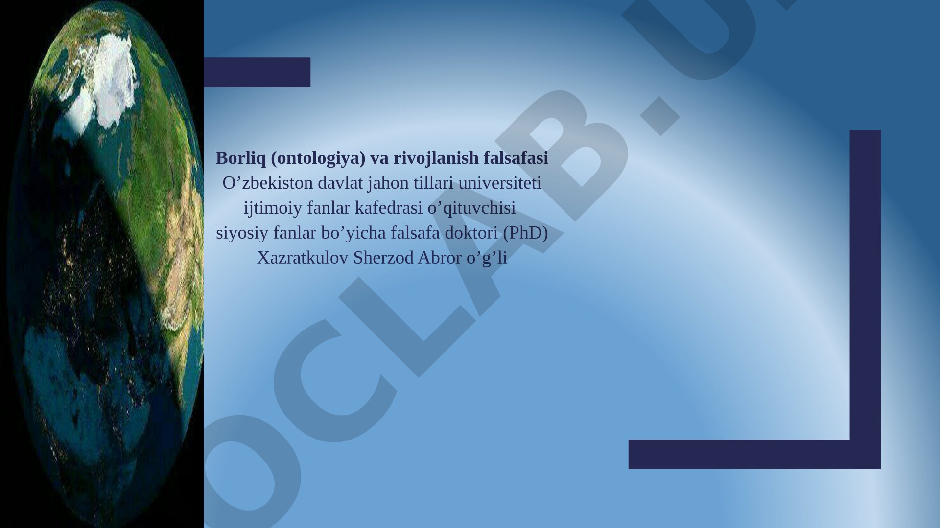 Borliq (ontologiya) va rivojlanish falsafasi