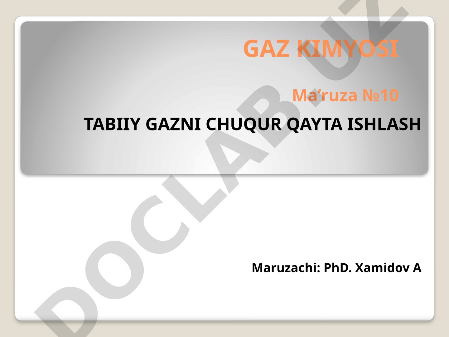 Tabiiy gazni chuqur qayta ishlash - Klaus jarayoni