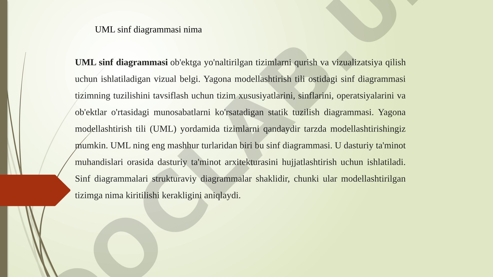 UML sinf diagrammasi nima