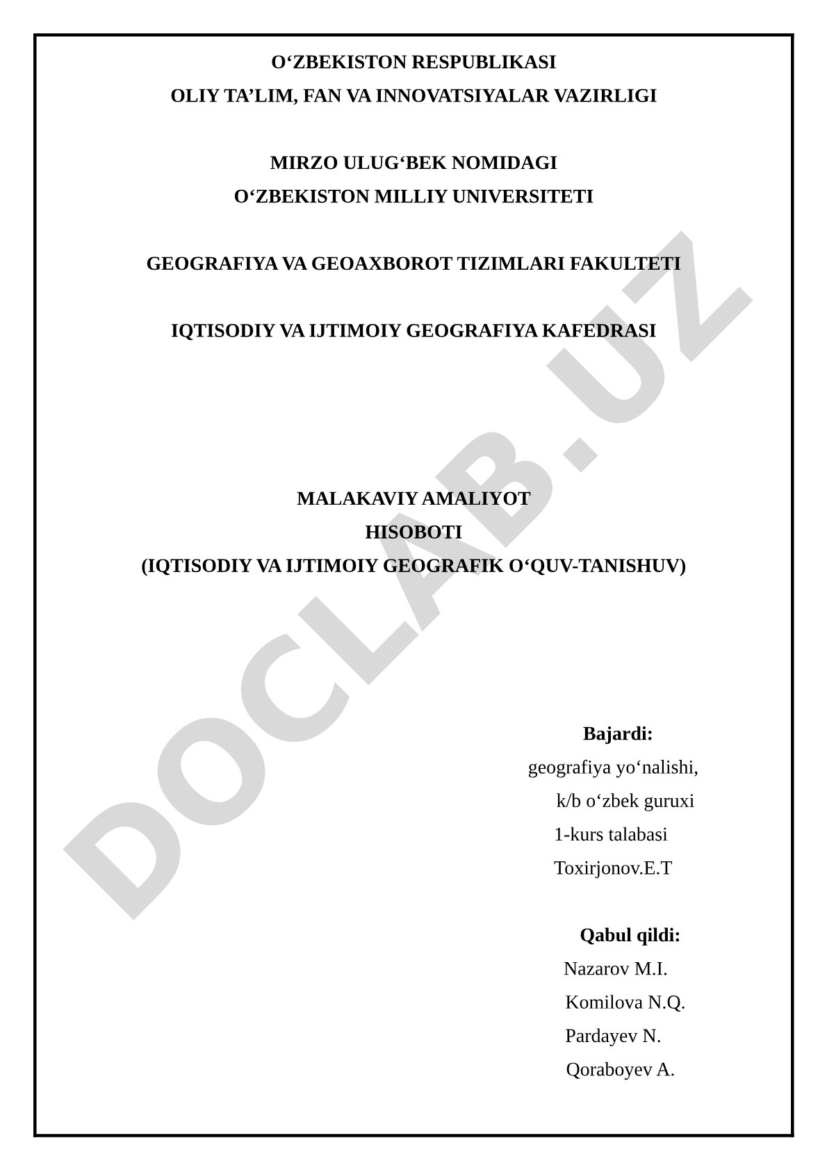 Bo'stonliq tumaniga umumiy iqtisodiy geografik tavsif