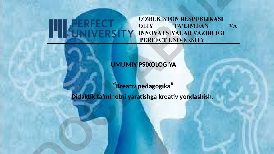 Kreativ pedagogika: Didaktik ta'minotni yaratishga kreativ yondashish