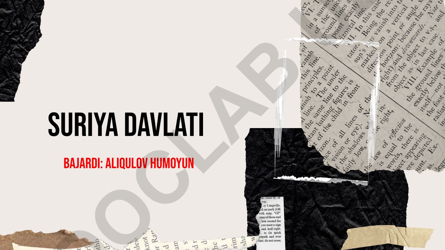 Suriya iqtisodiy rivojlanishining asosiy tendensiyalari