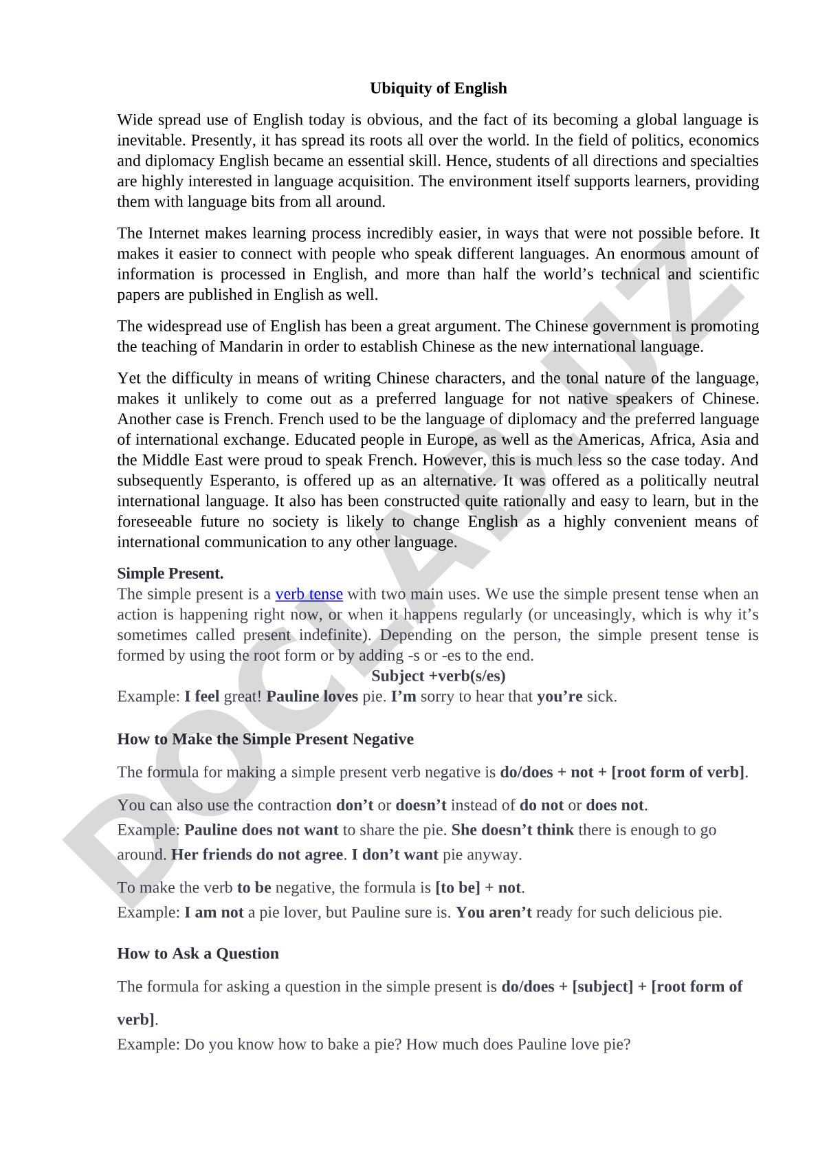 Ubiquity of English as a global language