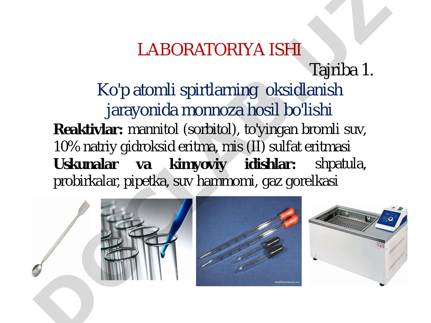 Ko'p atomli spirtlarning oksidlanish jarayonida monnoza hosil bo'lishi