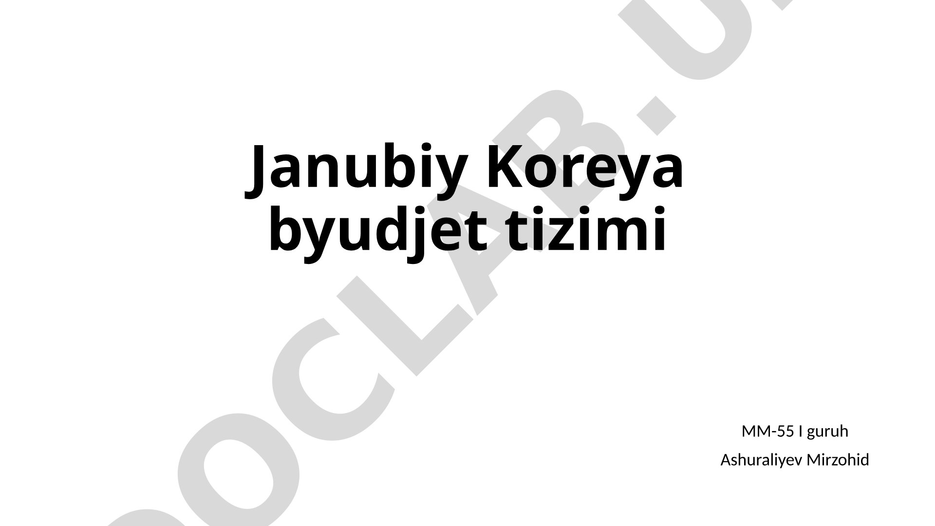 Janubiy Koreya byudjet tizimi