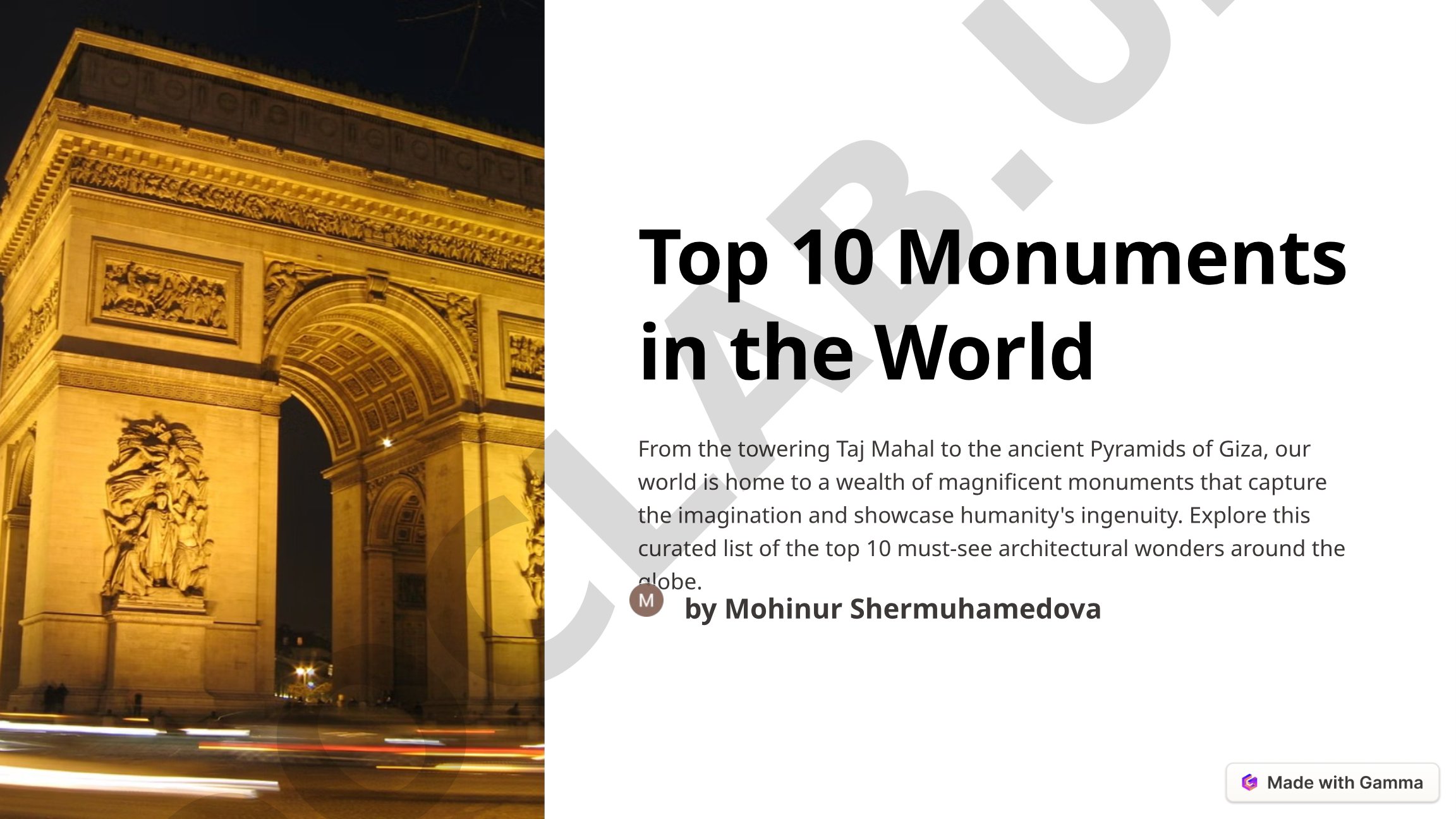 Top 10 Monuments in the World