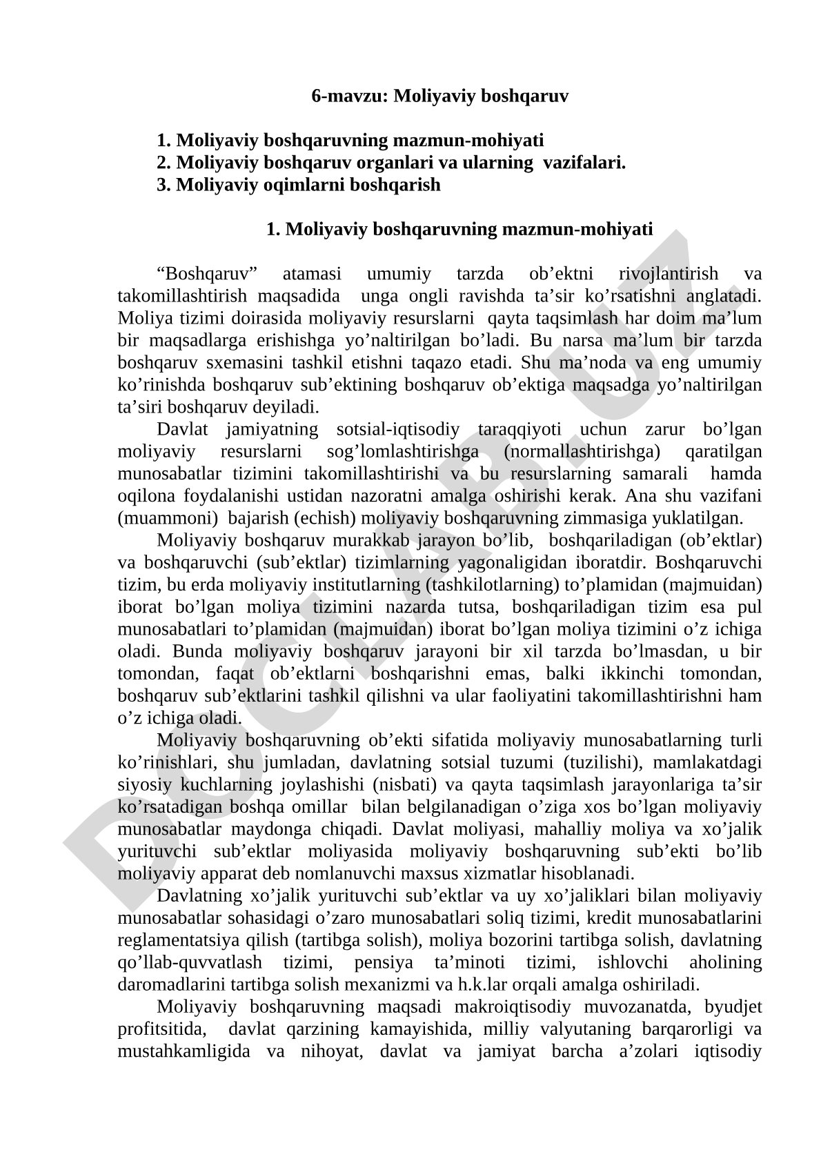 Moliyaviy boshqaruv