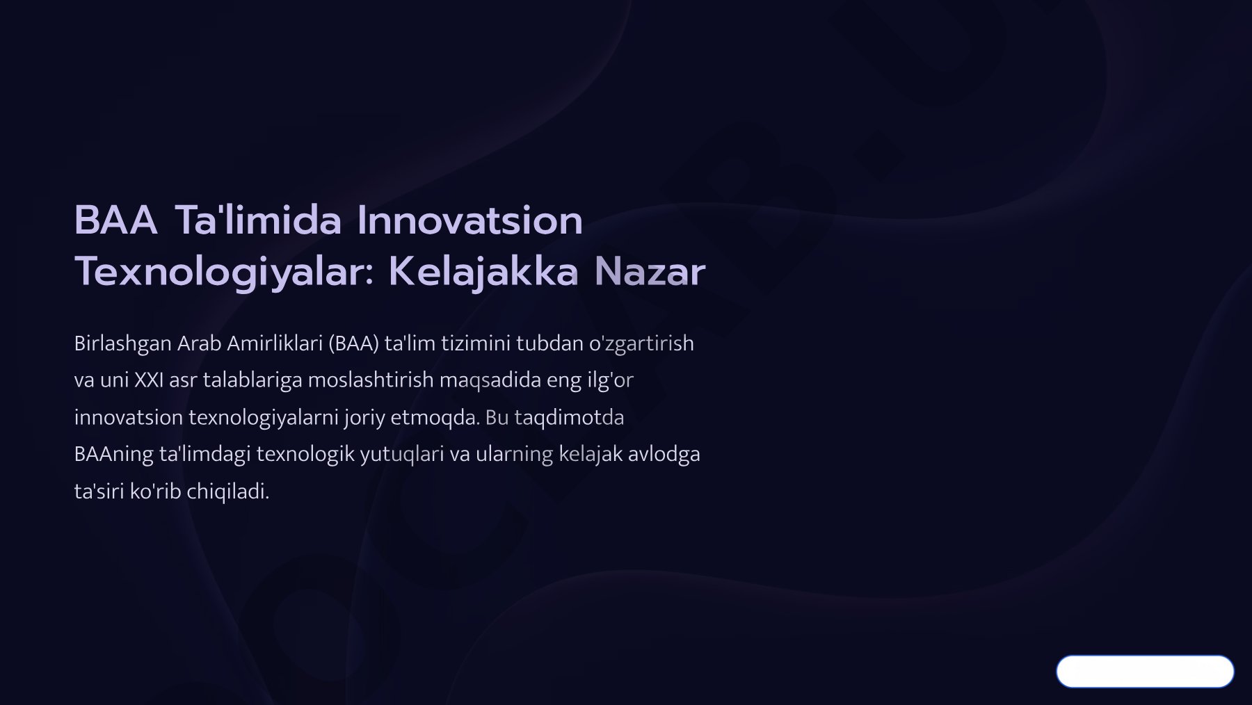 BAA Ta'limida Innovatsion Texnologiyalar: Kelajakka Nazar