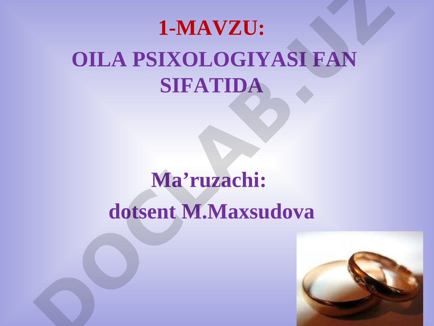 Oila psixologiyasi fan sifatida