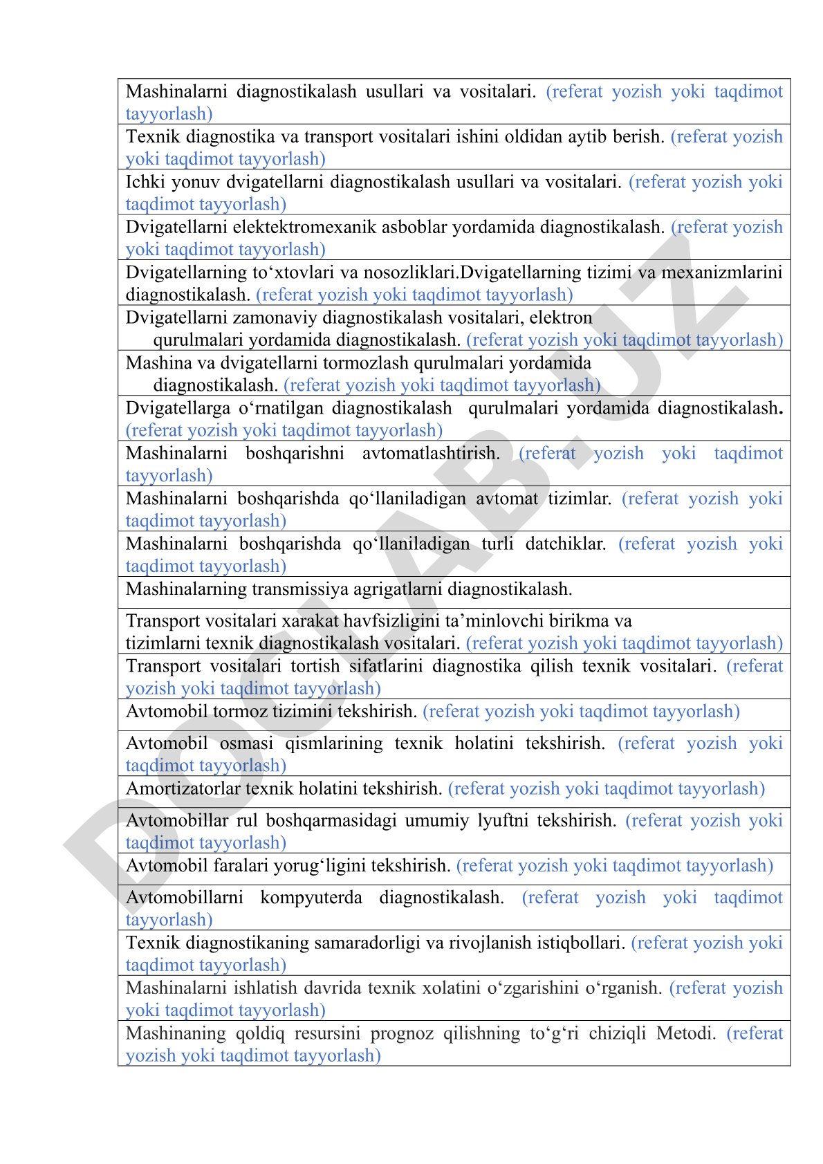 Mashinalarni diagnostikalash usullari va vositalari