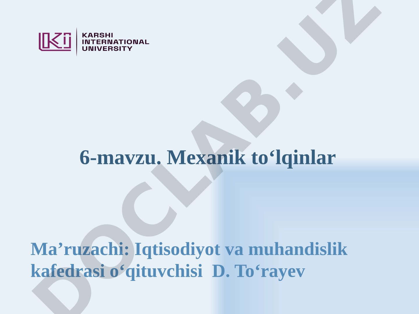 Mexanik to‘lqinlar