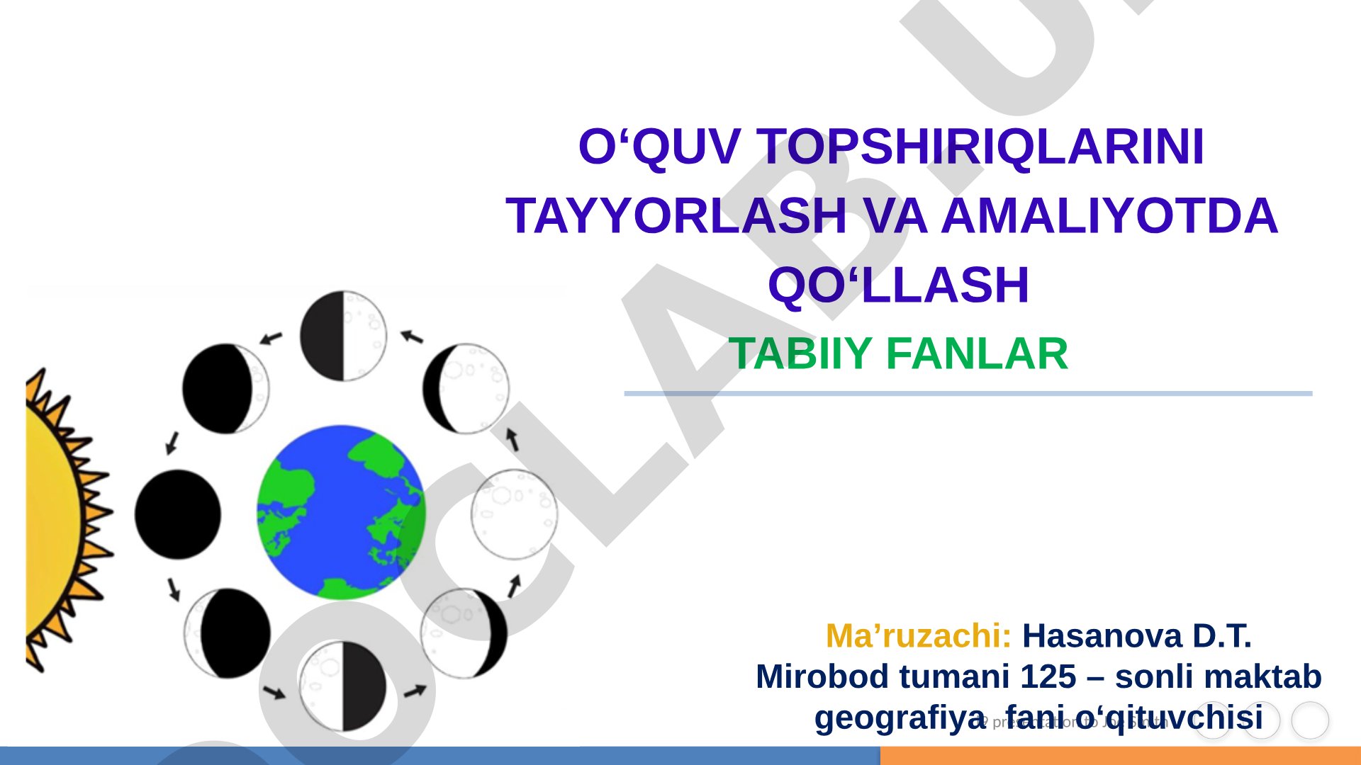 O‘quv topshiriqlarini tayyorlash va amaliyotda qo‘llash