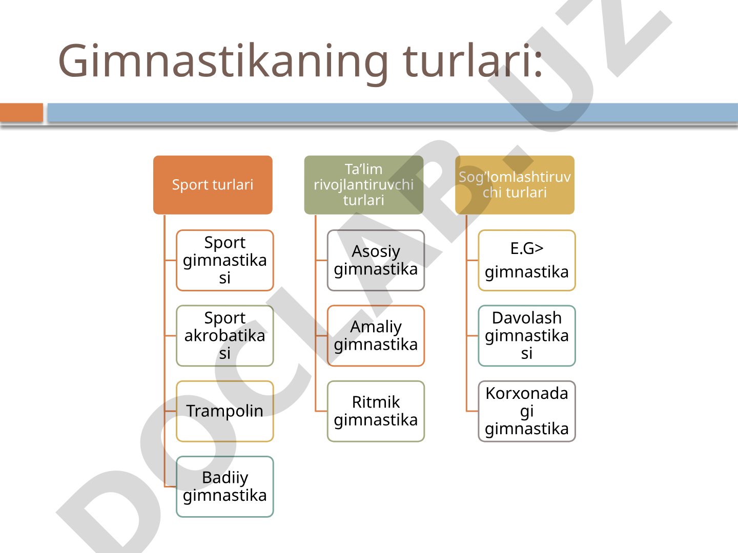 Gimnastikaning turlari