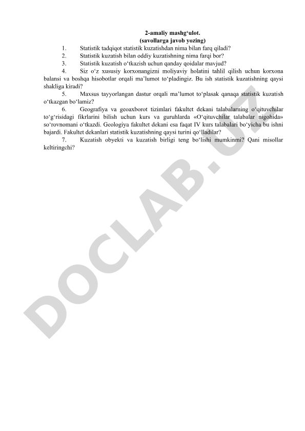 Statistik tadqiqot va kuzatish turlari