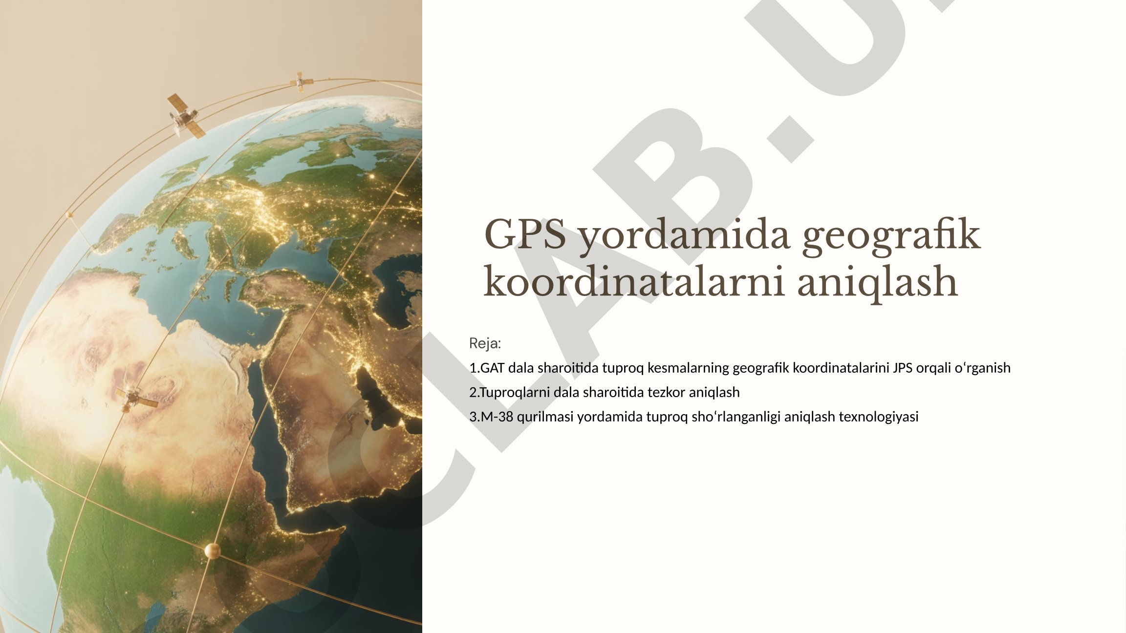 GPS yordamida geografik koordinatalarni aniqlash