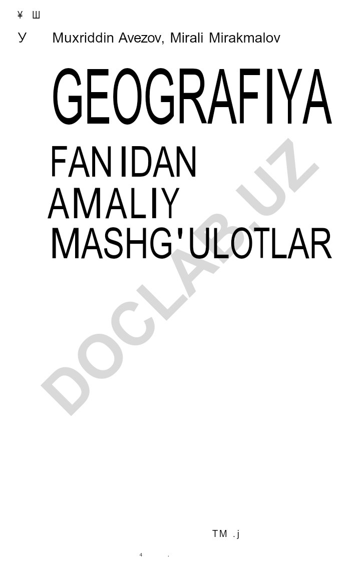 Geografiya fanidan amaliy mashg'ulotlar