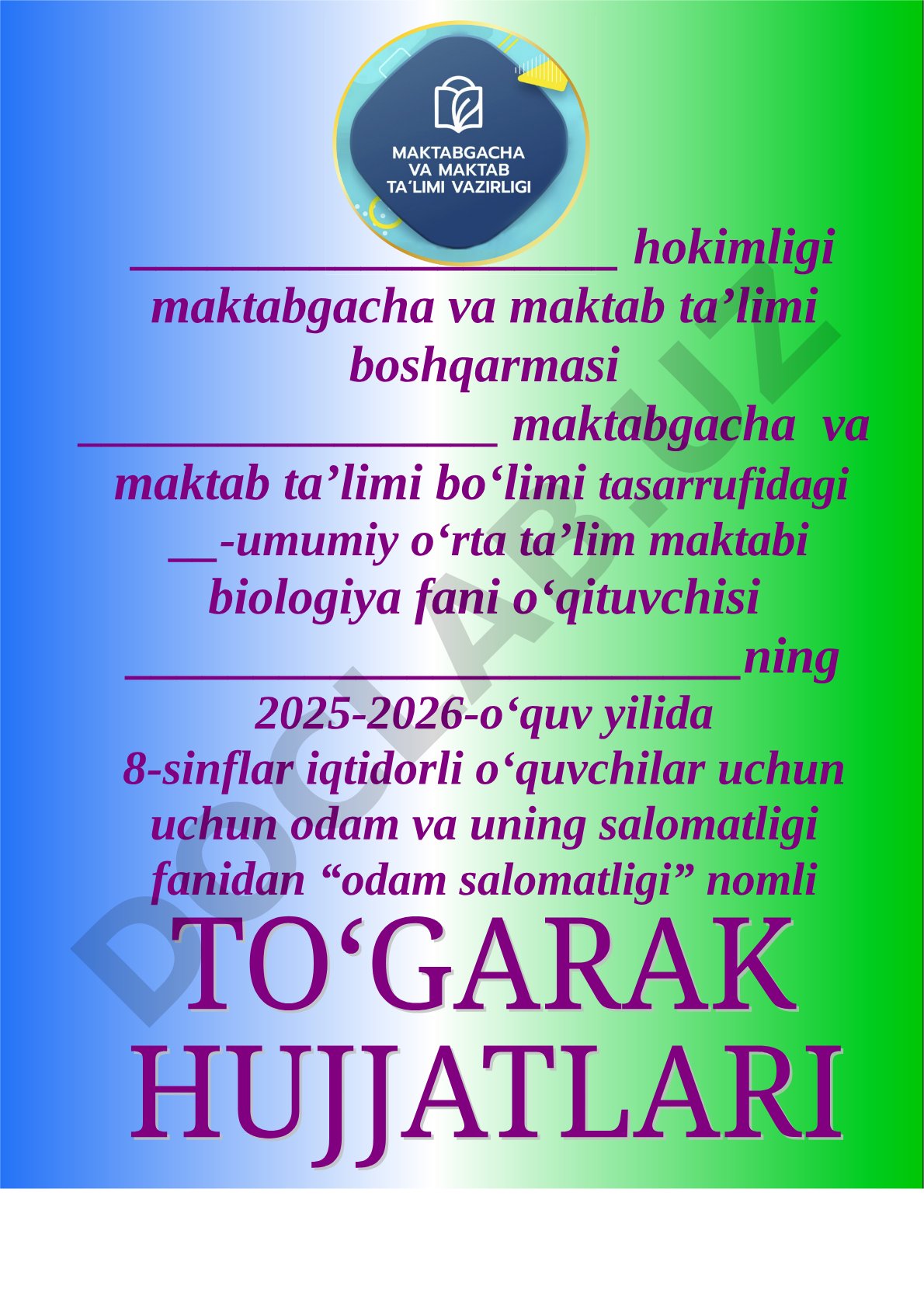 Odam salomatligi to‘garagi