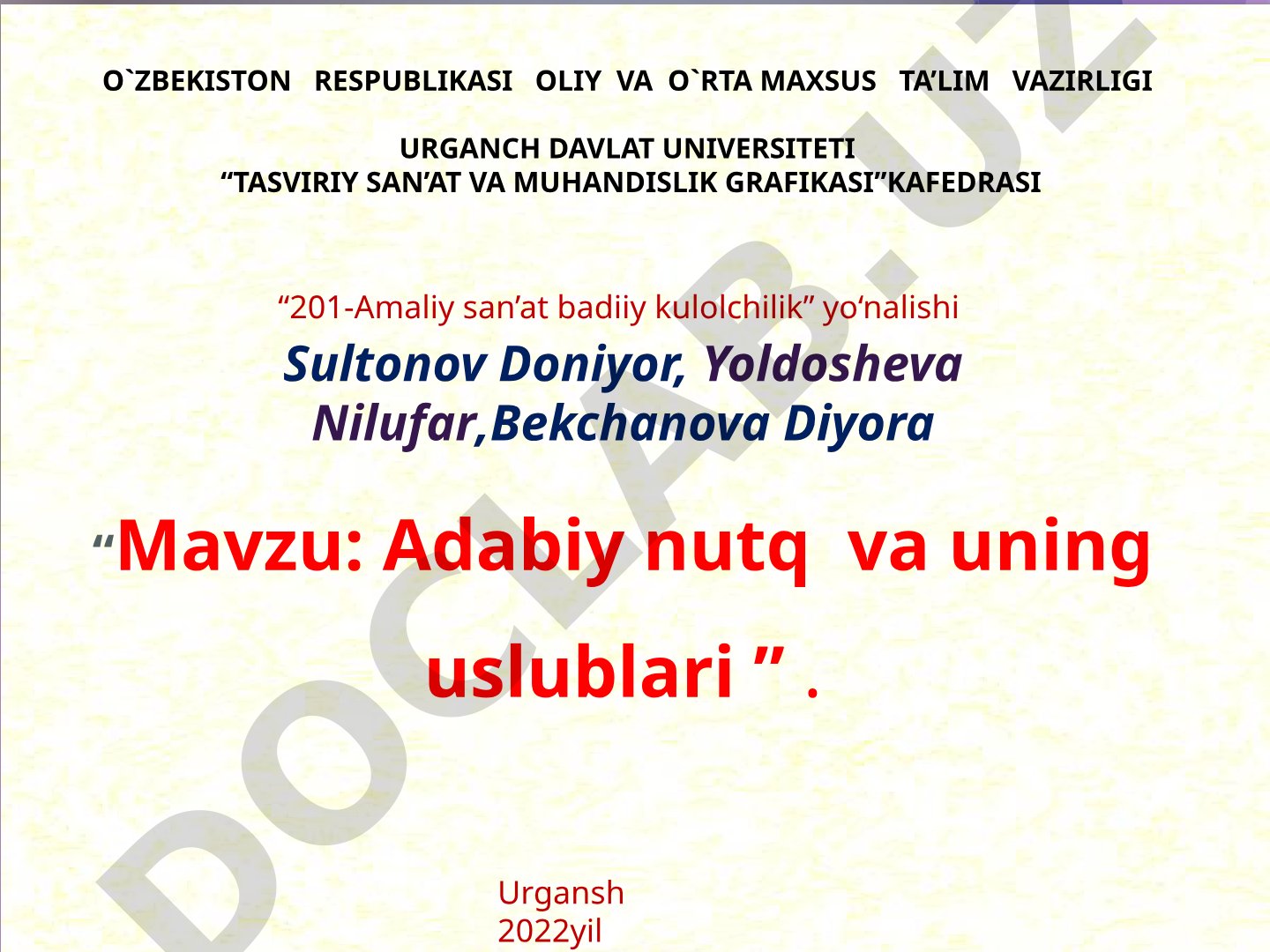 Adabiy nutq va uning uslublari
