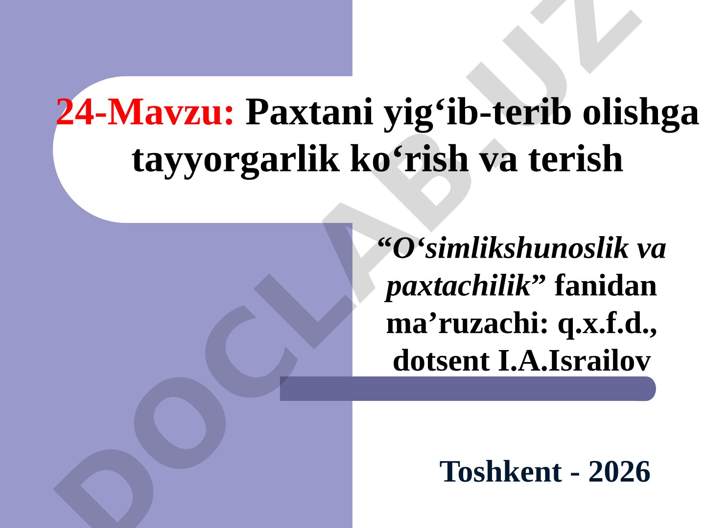 Paxtani yig‘ib-terib olishga tayyorgarlik ko‘rish va terish