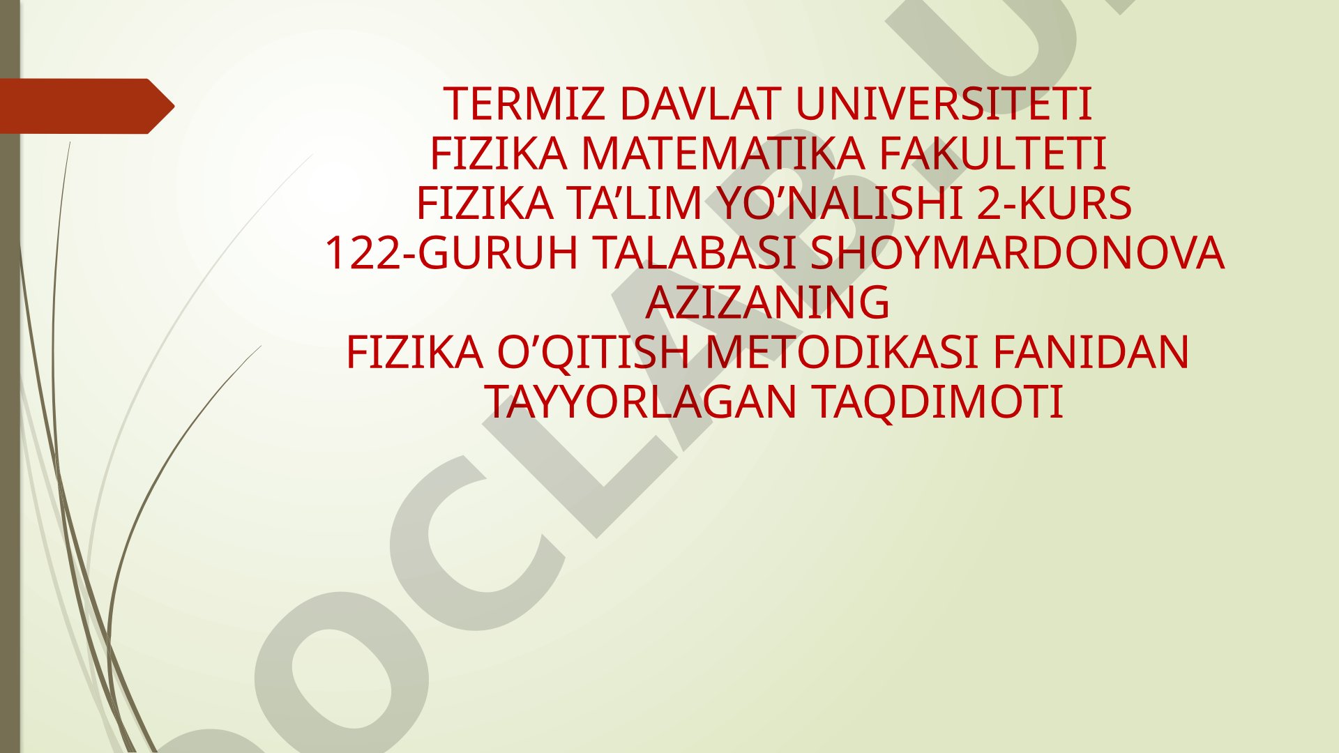 Fizika fanini o'qitishda axborot texnologiyalardan foydalanish