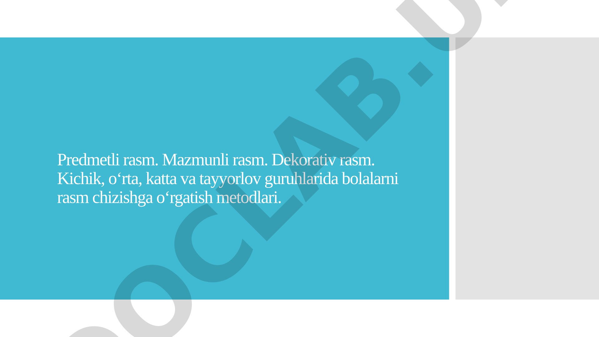 Kichik, o‘rta, katta va tayyorlov guruhlarida bolalarni rasm chizishga o‘rgatish