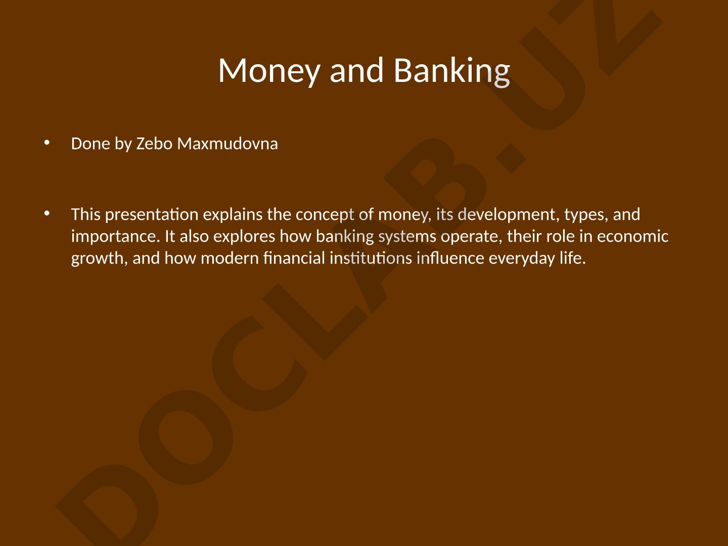 Money and Banking