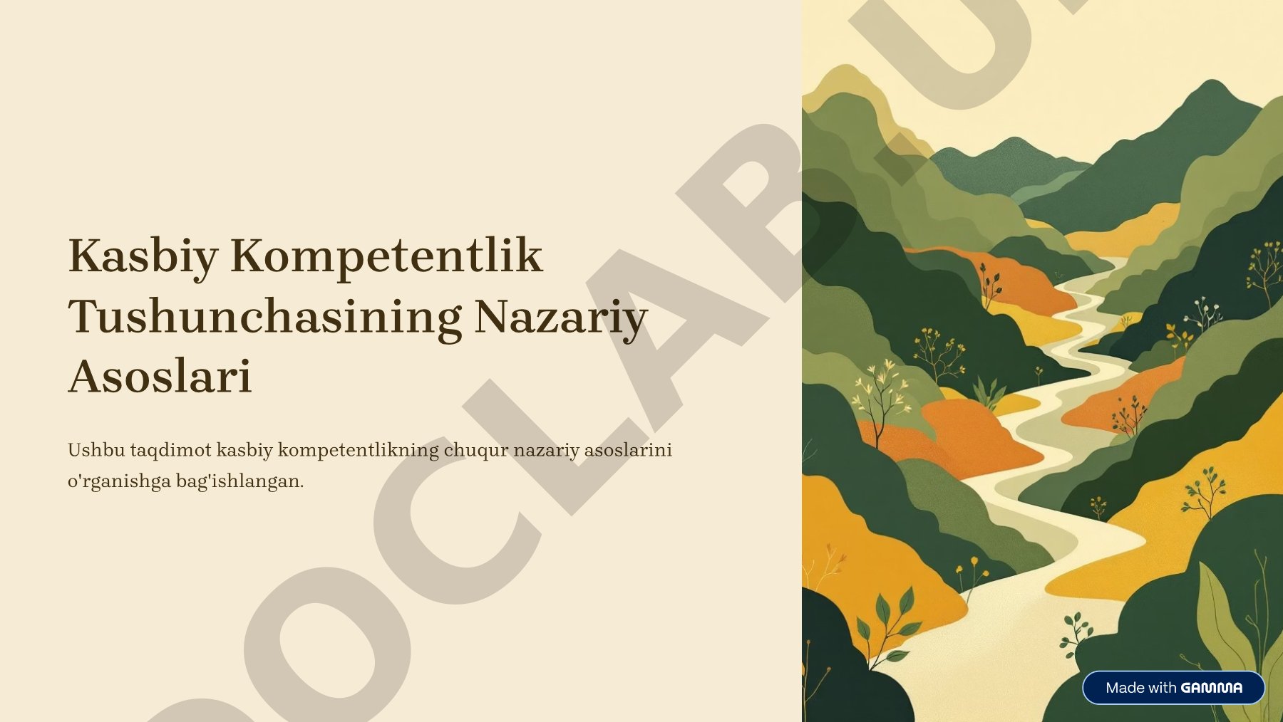 Kasbiy Kompetentlik Tushunchasining Nazariy Asoslari