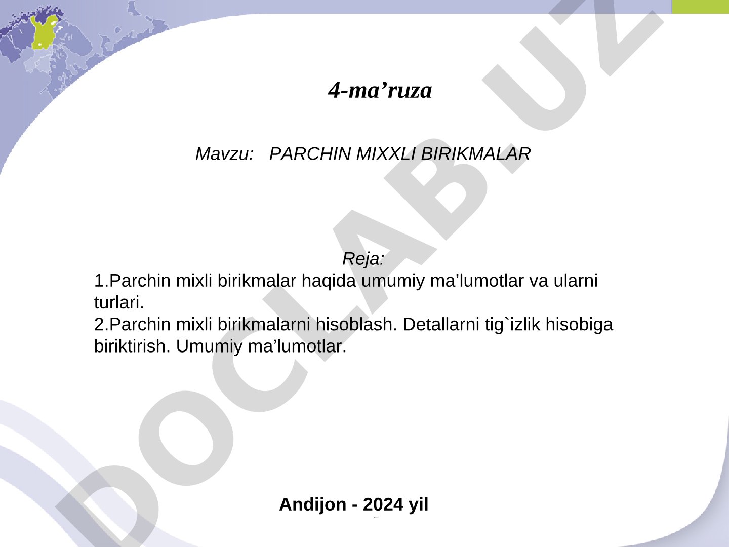 Parchin mixli birikmalar haqida umumiy ma'lumotlar, turlari va hisoblash usullari