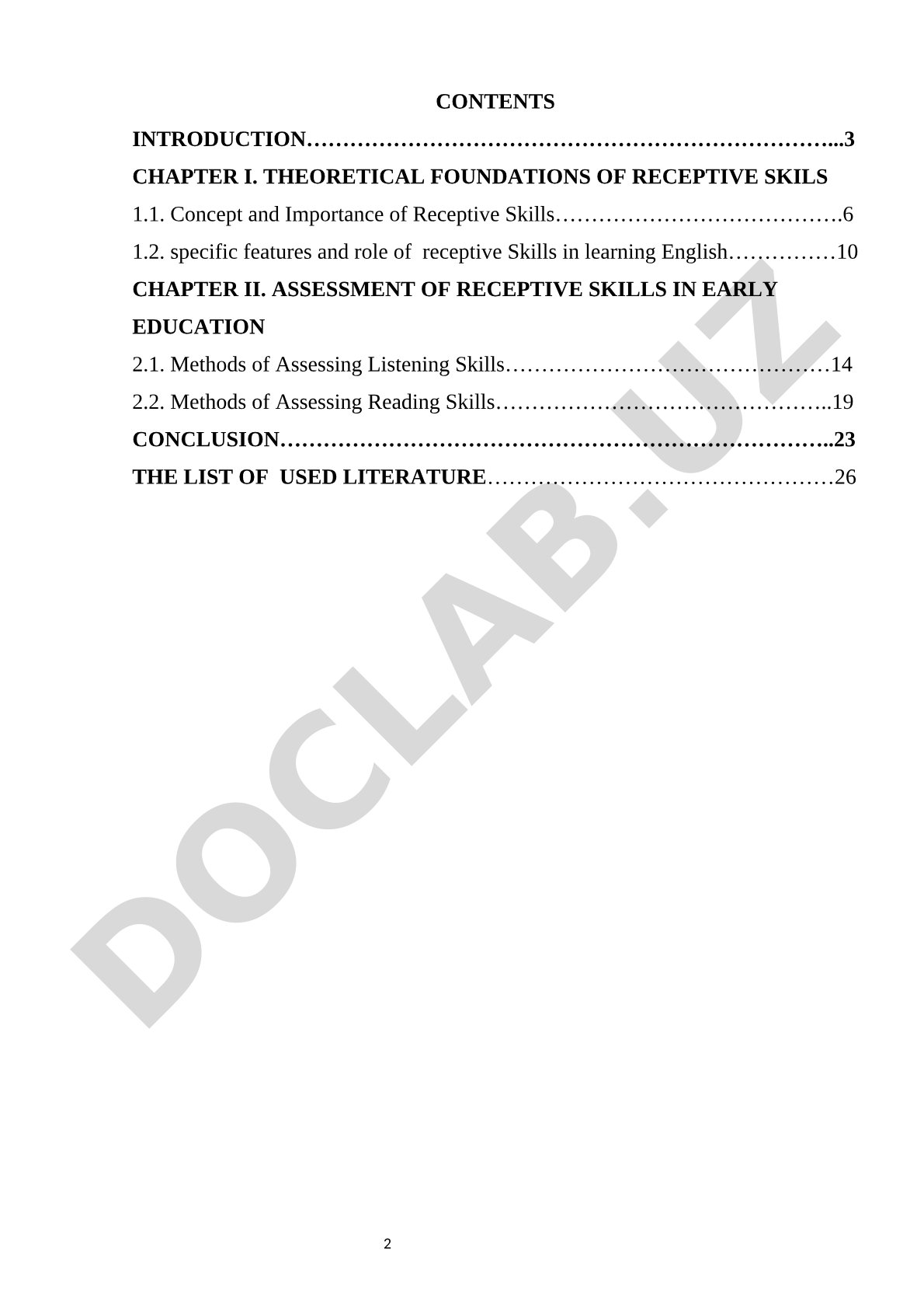 Assessing Receptive Skills in Early English Language Education