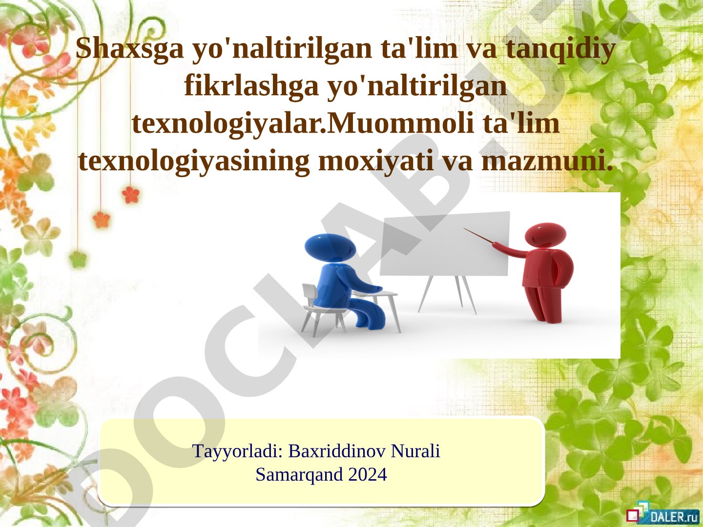 Shaxsga yo'naltirilgan ta'lim va tanqidiy fikrlashga yo'naltirilgan texnologiyalar