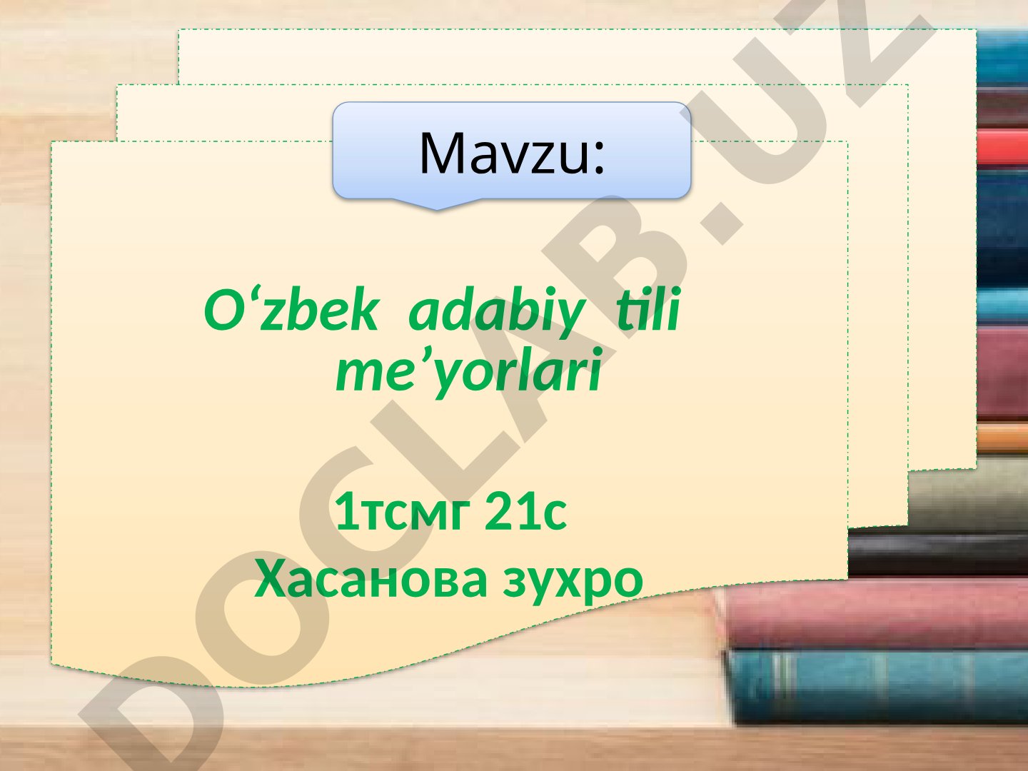 O‘zbek adabiy tilining talaffuz va so‘z yasalish me’yorlari
