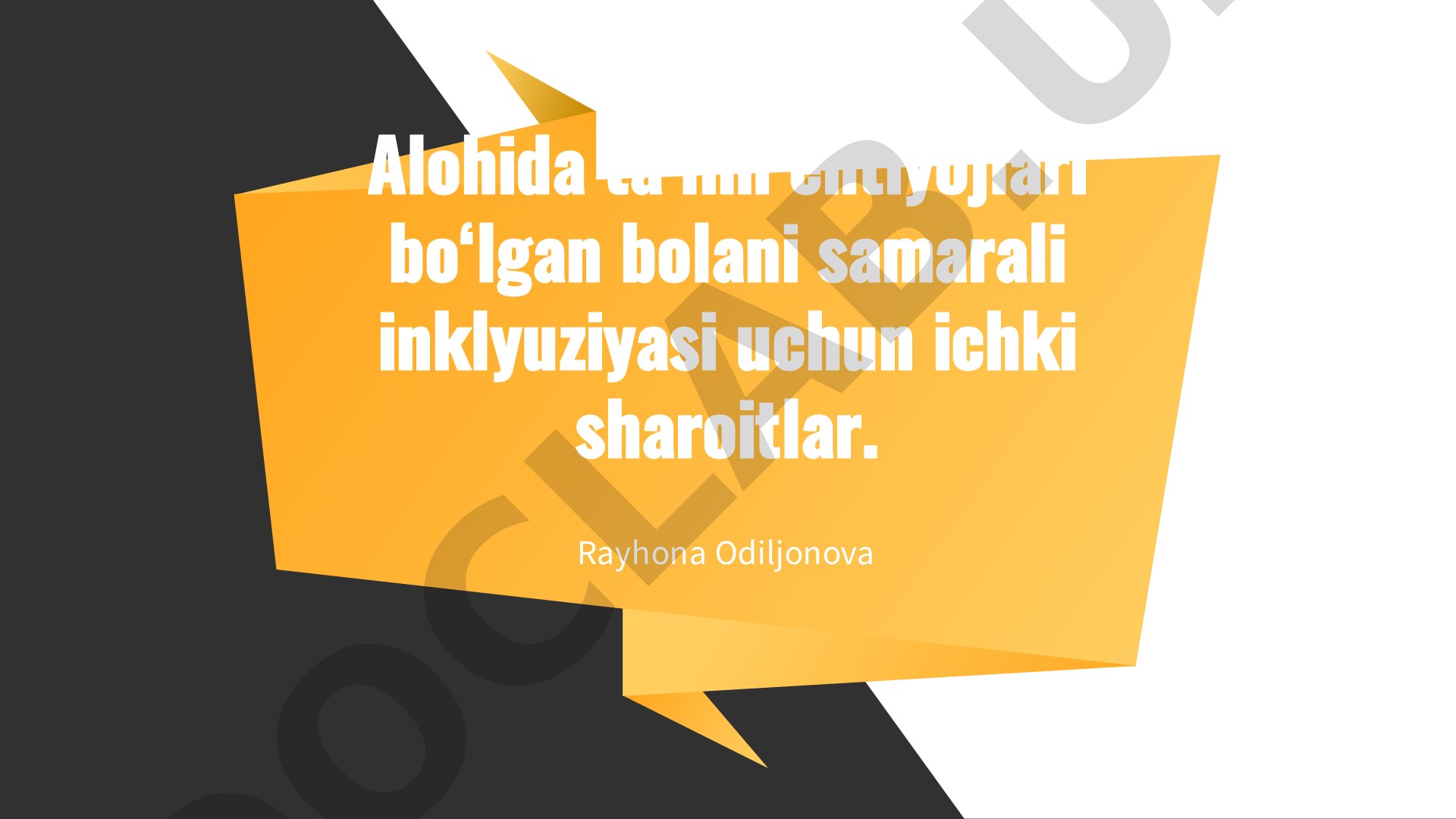 Alohida ta’lim ehtiyojlari bo‘lgan bolani samarali inklyuziyasi uchun ichki sharoitlar