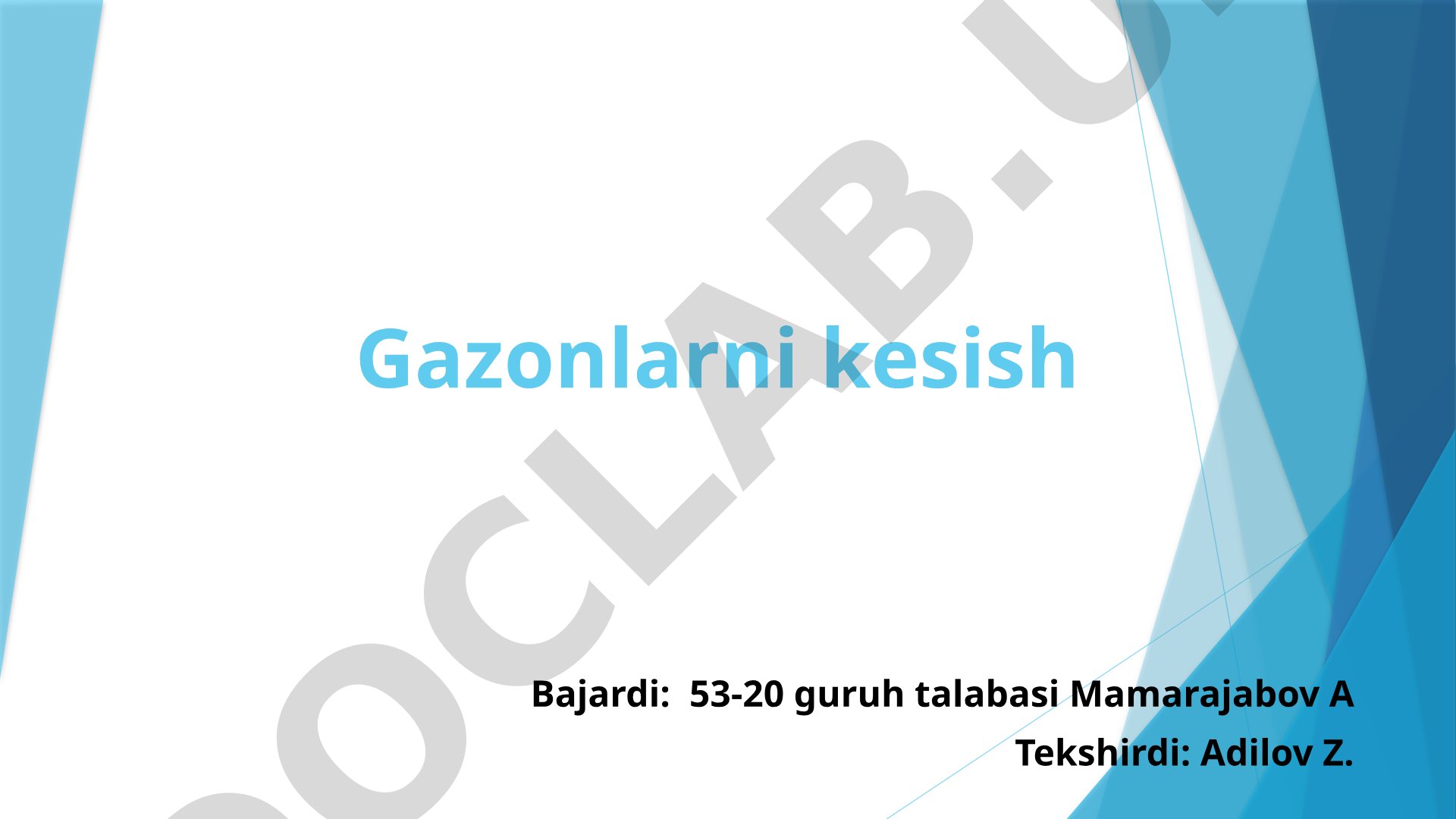 Sport va mavritan gazonlarini kesish va parvarishlash haqida ma'lumot
