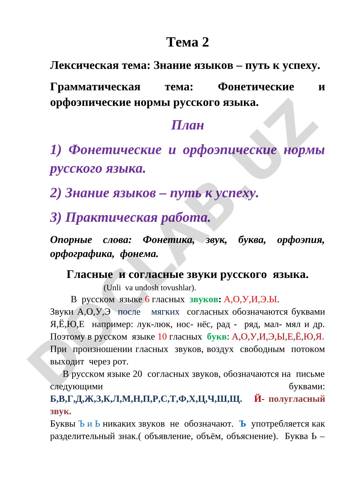 Знание языков – путь к успеху. Фонетические и орфоэпические нормы русского языка