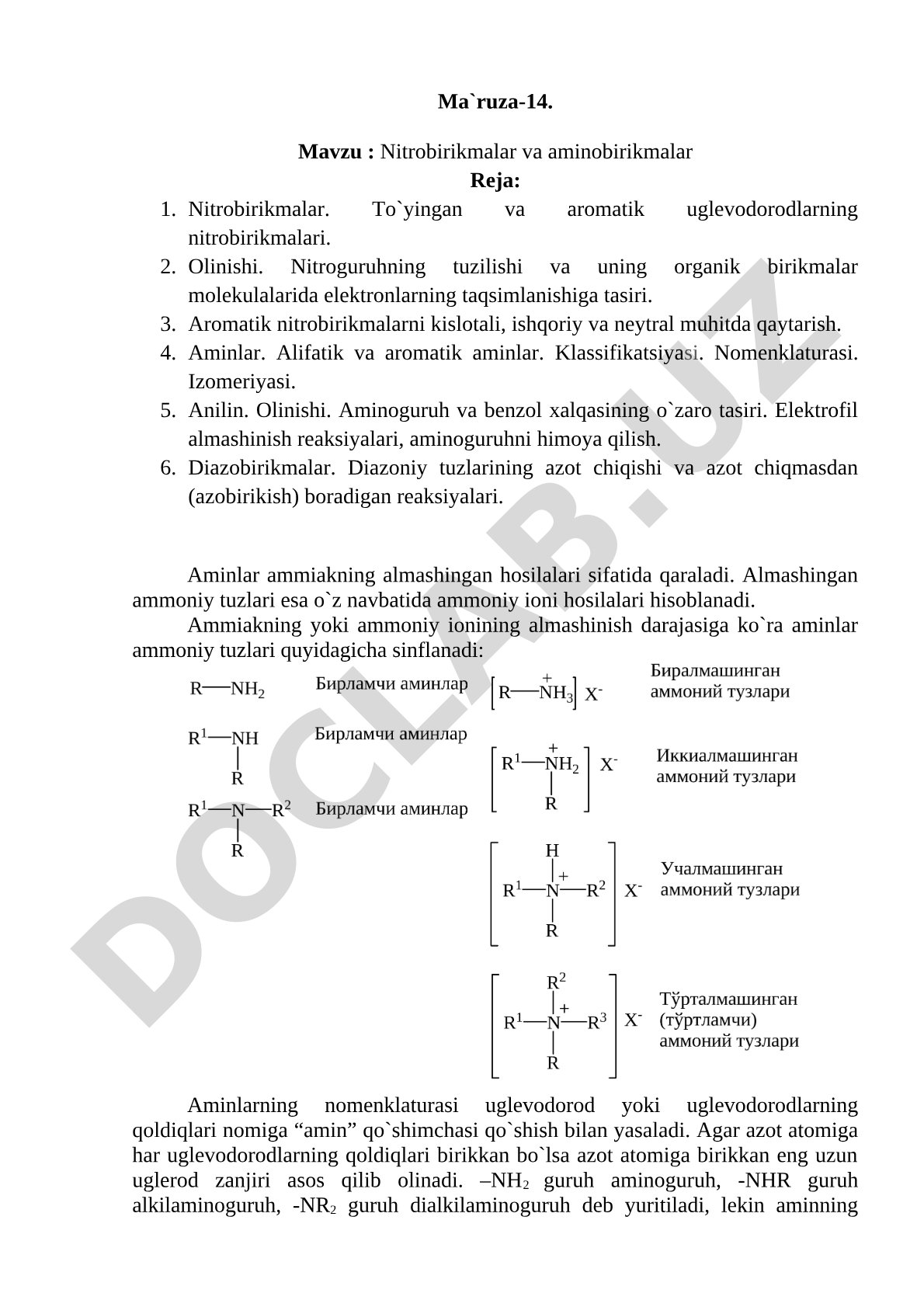 Nitrobirikmalar va aminobirikmalar