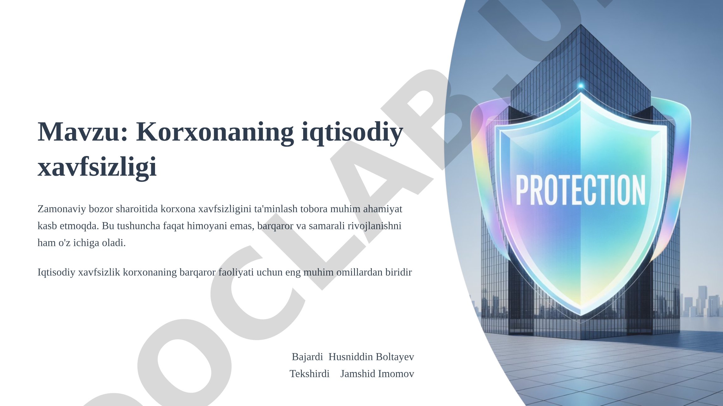 Korxonaning iqtisodiy xavfsizligi