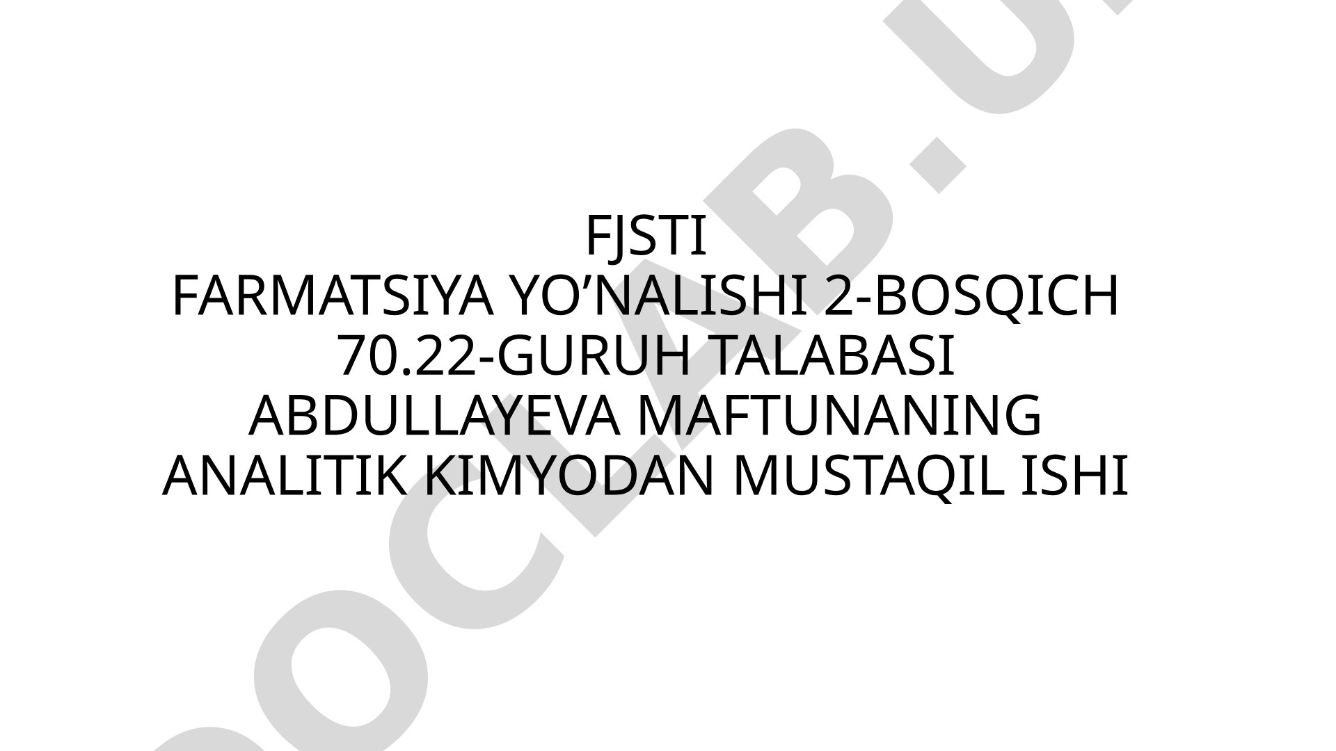 Kislota-asosli titrlash usulida urotropin, ammiak miqdorlarini aniqlash usullari