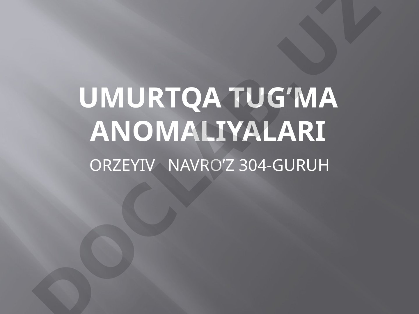 Umurtqa tug'ma anomaliyalari
