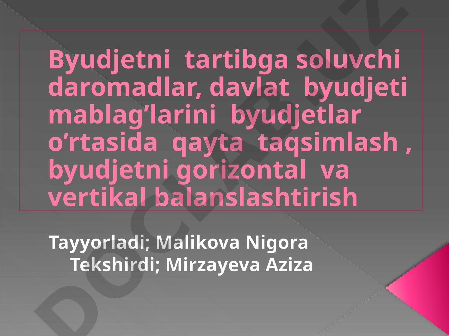 Byudjetni tartibga soluvchi daromadlar