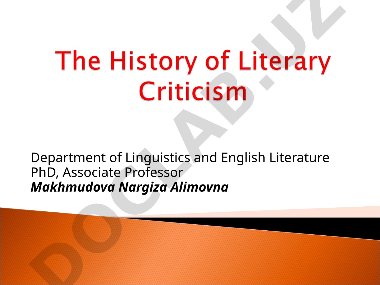 The origin and meaning of the term 'criticism'