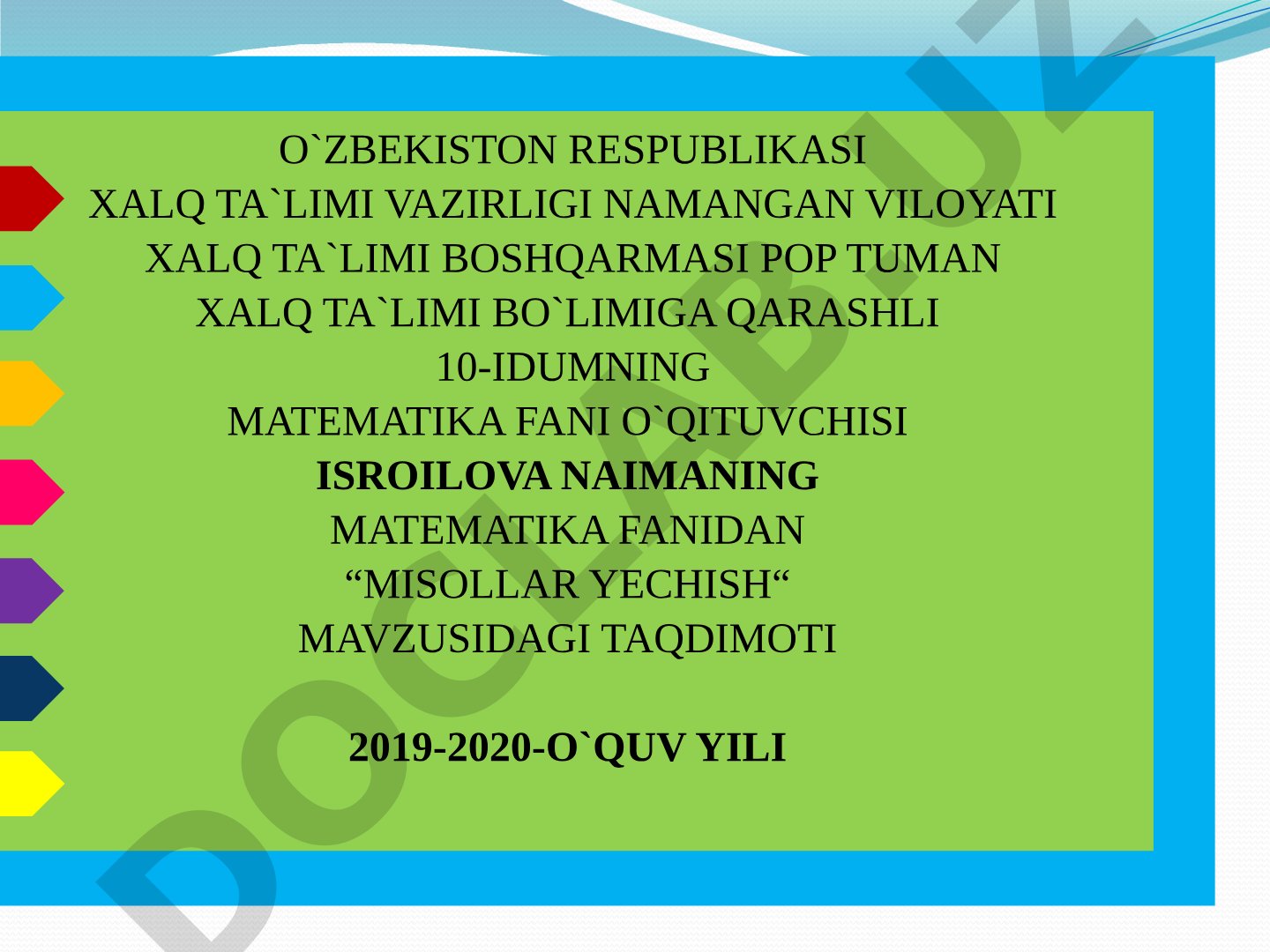 Misollar yechish