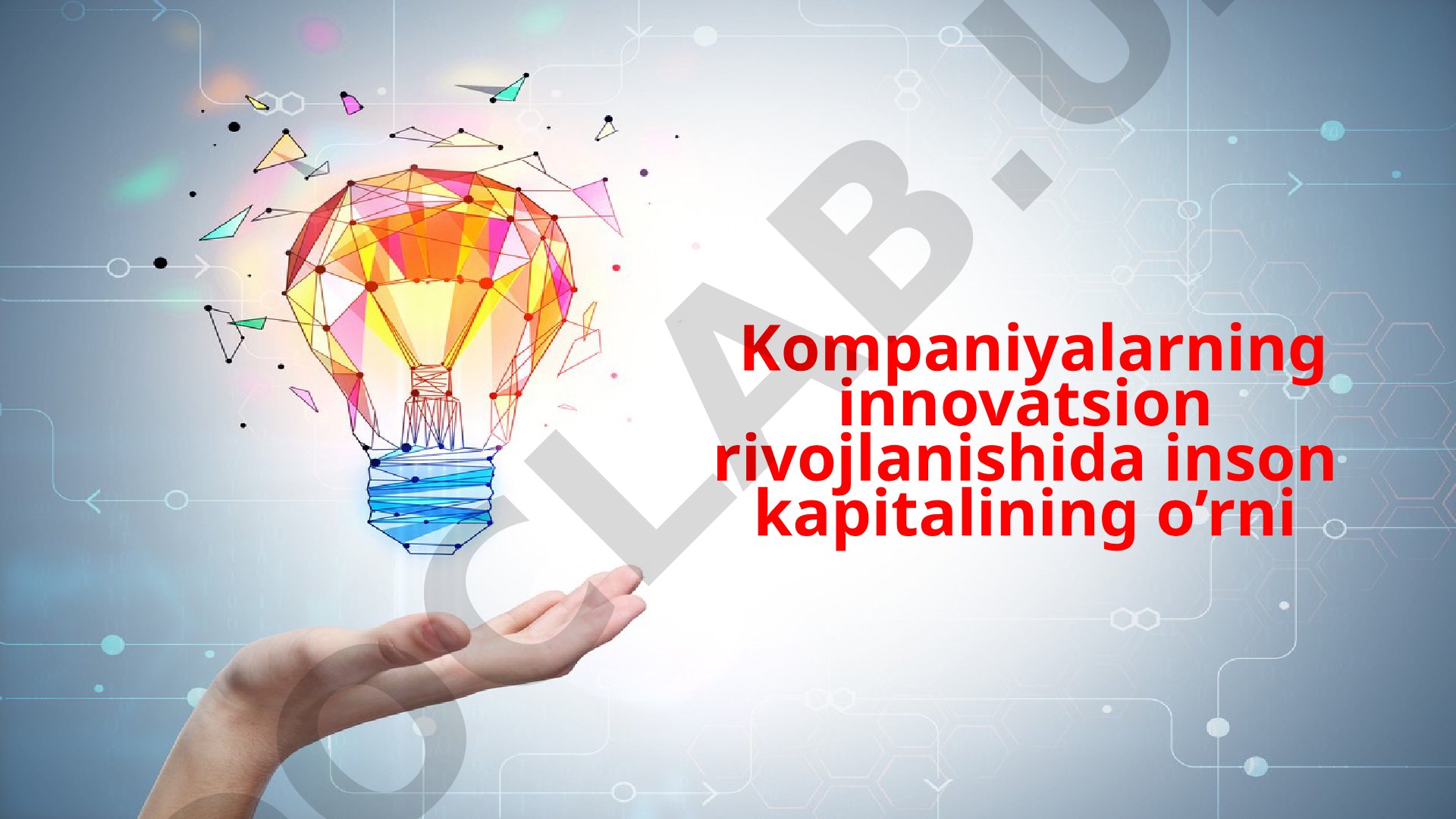 Kompaniyalarning innovatsion rivojlanishida inson kapitalining o’rni