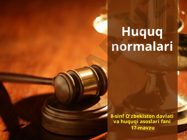 Huquq normalari tuzilishi va tarkibiy qismlari