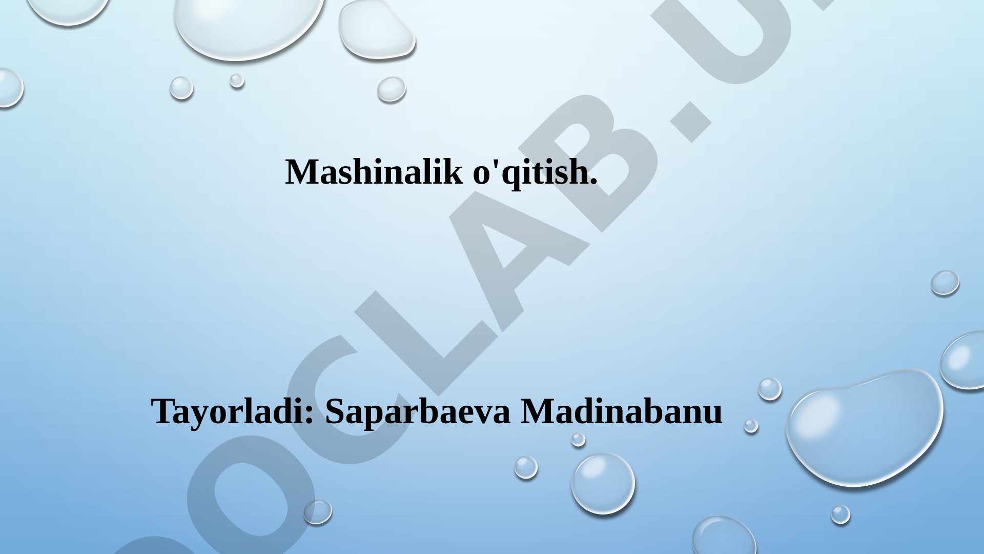 Mashinalik o'qitish turlari va ma'lumotlarni normallashtirish