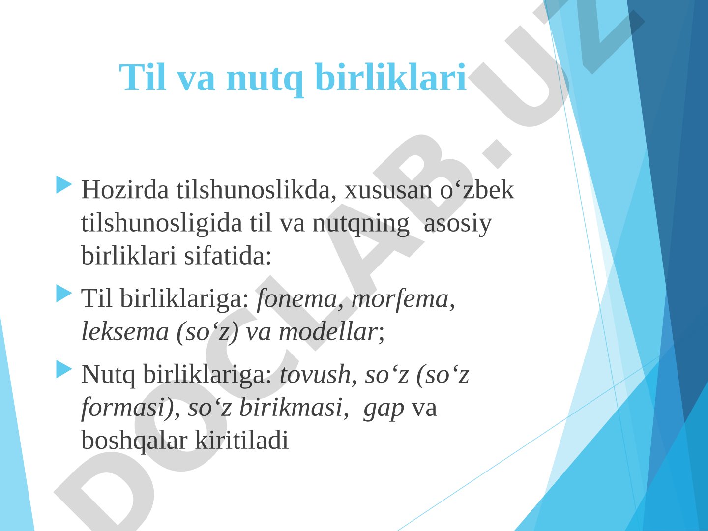 Til va nutq birliklari