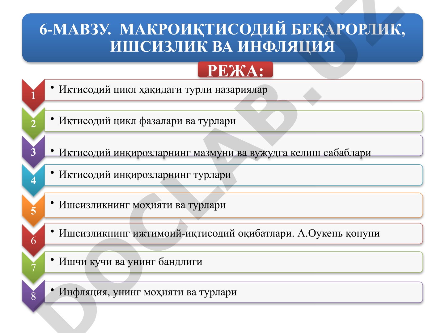 Макроиқтисодий беқарорлик, ишсизлик ва инфляция