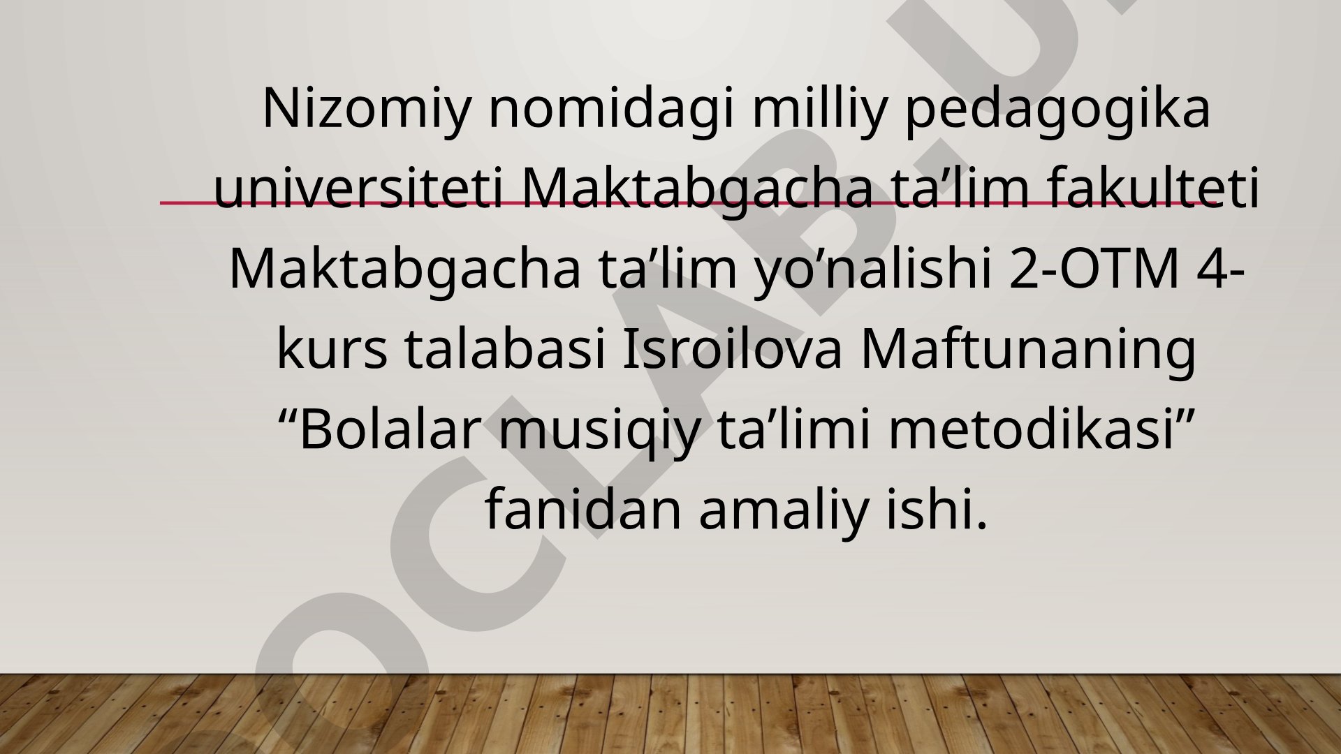 MTTda turli yosh guruhlarida musiqa mashgʻulotlarini tashkil etish