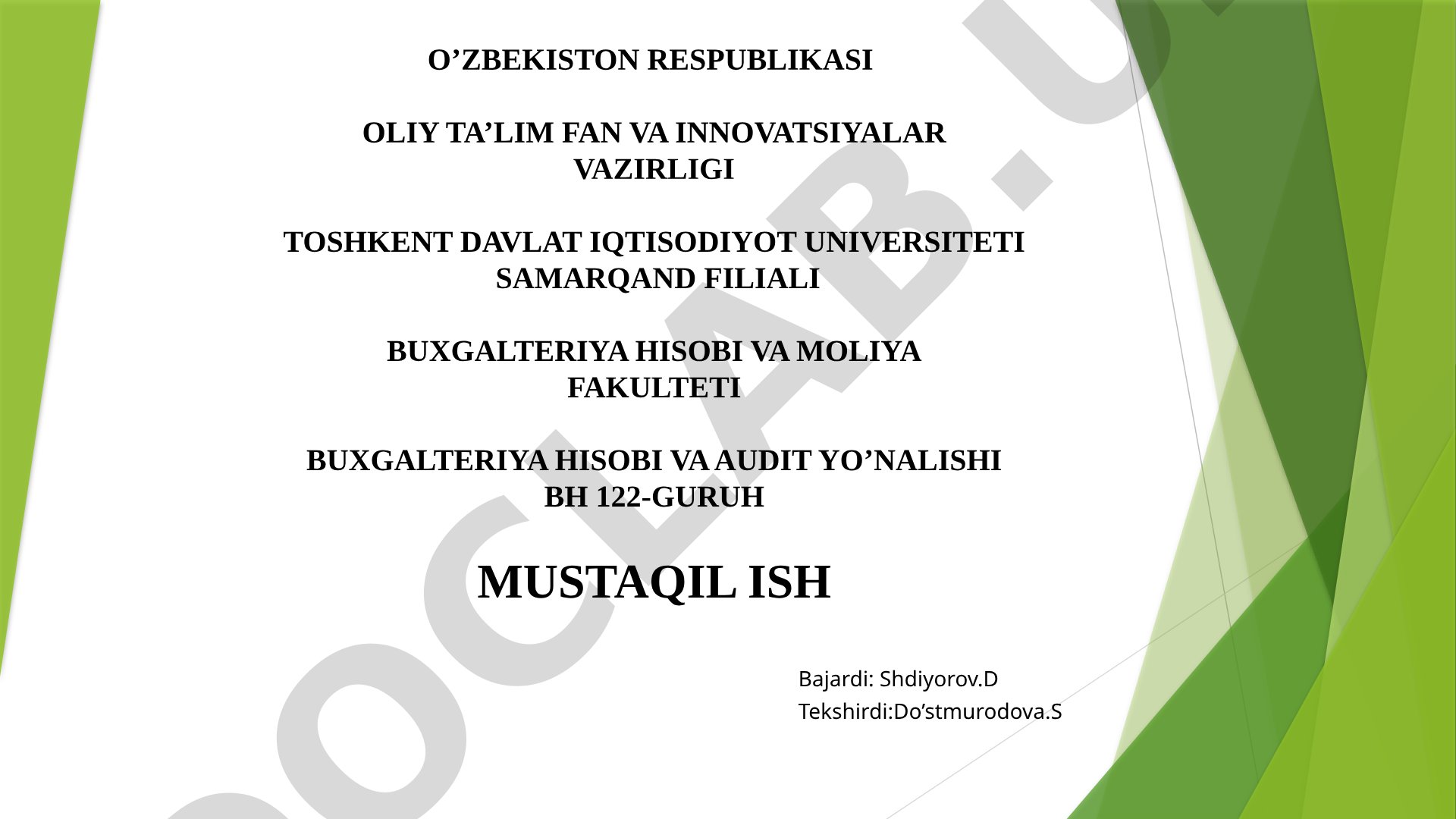 Mikrokredit tashkilotlari faoliyati